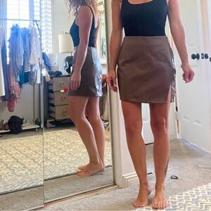 Brown leather mini